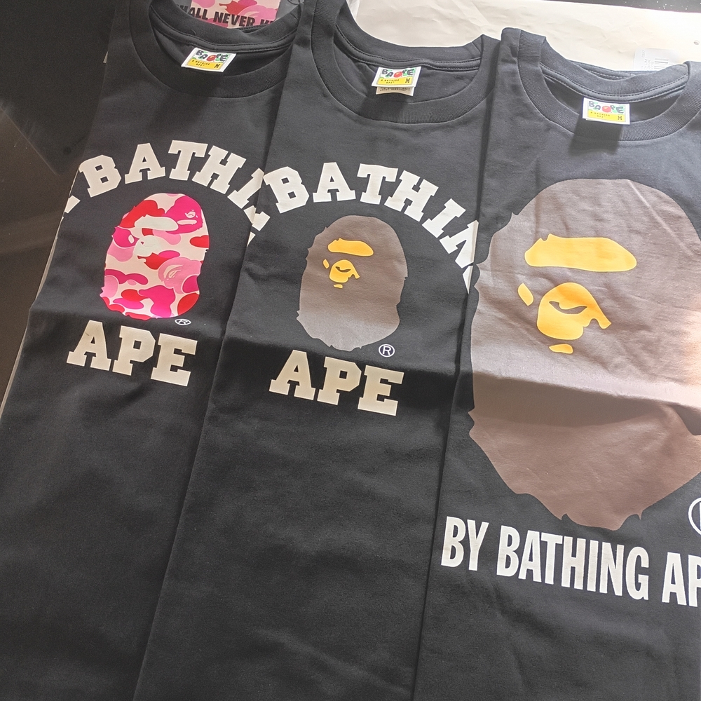 A Bathing Ape Camo Pink Graphic T-Shirts